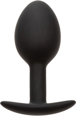 Черная анальная пробка из силикона Weighted Silicone Plug - 7,5 см. (Цвет: черный)