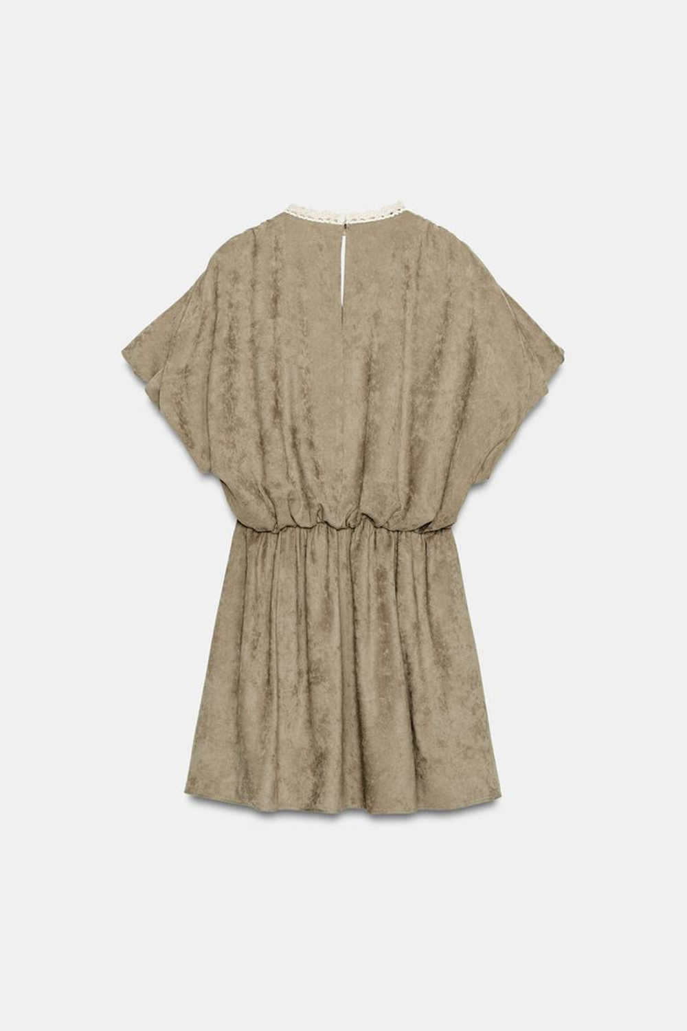 ZARA КОРОТКОЕ ПЛАТЬЕ ИЗ ИСКУССТВЕННОЙ ЗАМШИ, РЫЖЕВАТО-КОРИЧНЕВЫЙ