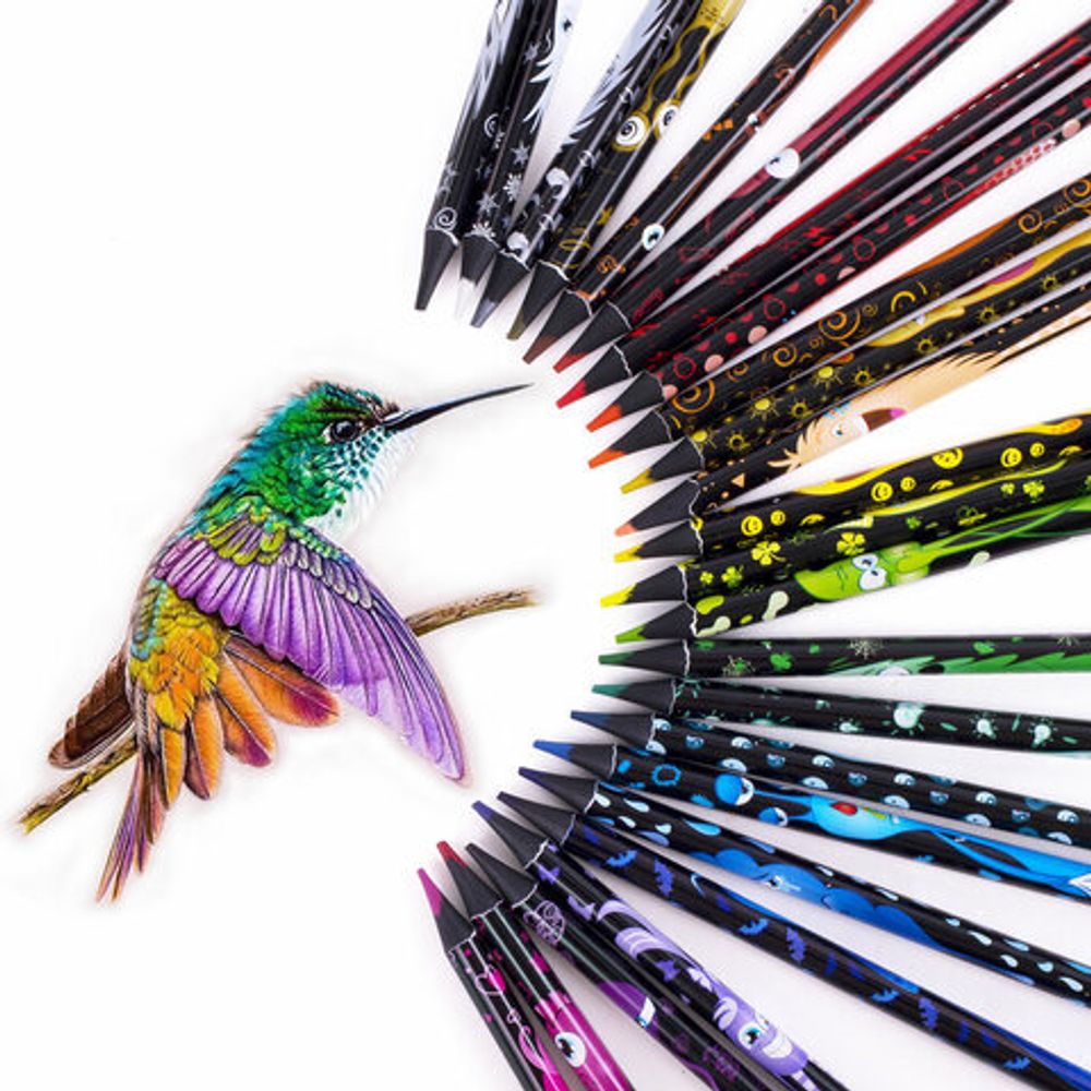 Карандаши цветные MAPED "COLOR PEP'S Black Monster", 24 цвета, трехгранные, 862624