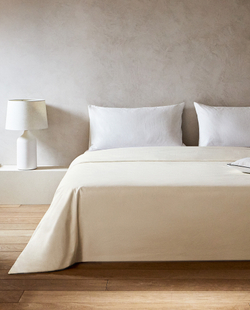 ZARA HOME (300 НИТЕЙ) ПОДОДЕЯЛЬНИК ИЗ ХЛОПКА ПЕРКАЛЬ, ЭКРЮ