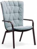 Лаунж-кресло пластиковое с подушкой Nardi Folio, антрацит, голубой