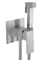 Смеситель с гигиеническим душем встраиваемый WONZON & WOGHAND CUBE, Брашированный никель (WW-88829016-BN)