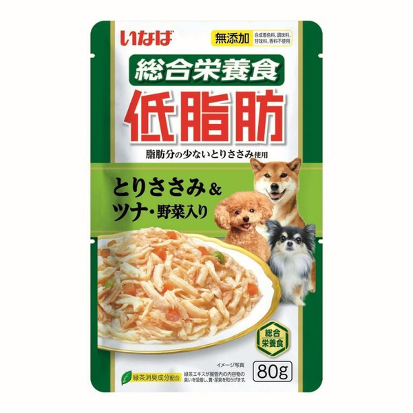 Влажный корм Inaba Teishibo курица с тунцом Кацуо и овощами в желе для собак 80г (Инаба)