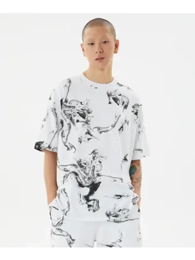 Футболка с принтом "мрамор"