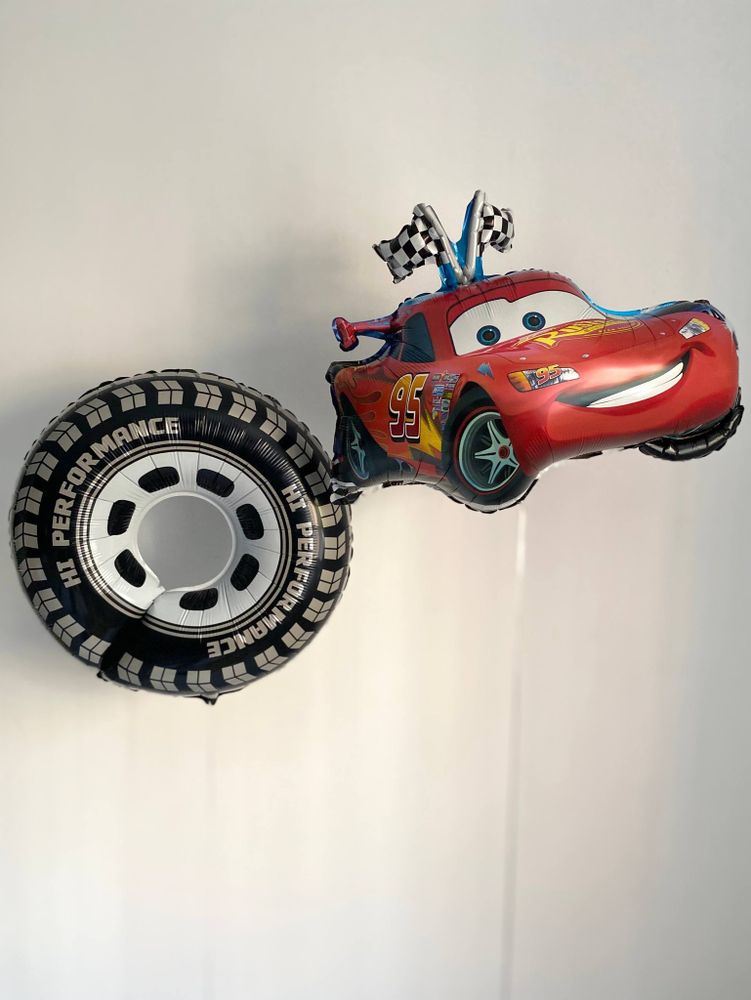Воздушные шары для мальчика Машина Маккуин/колесо №3562