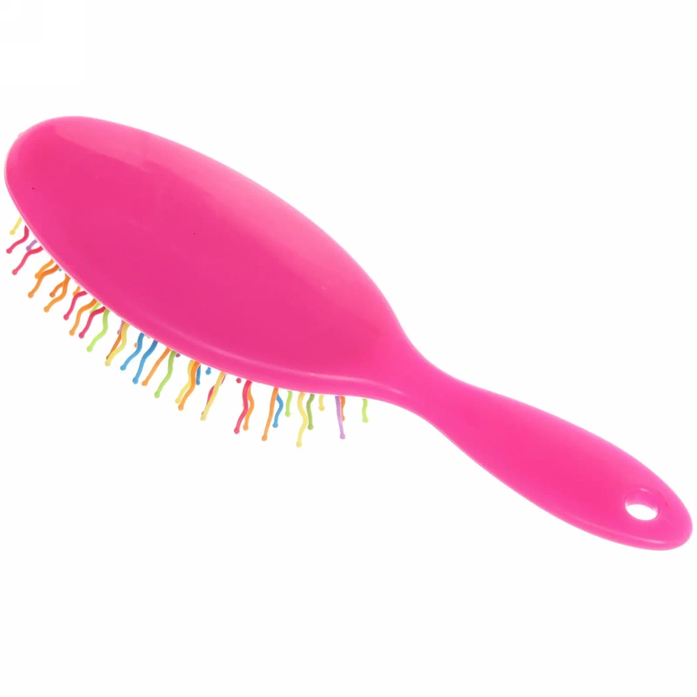 Расческа массажная «Avrora Beauty», овальная, цвет микс, разноцветные зубчики, 22см