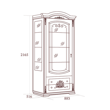 Floriana (Miass-Mebel) Витрина однодверная