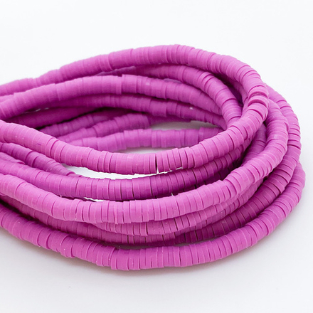 Бусина-диск, цвет лиловый, размер 4 мм, цена за нить 40 см