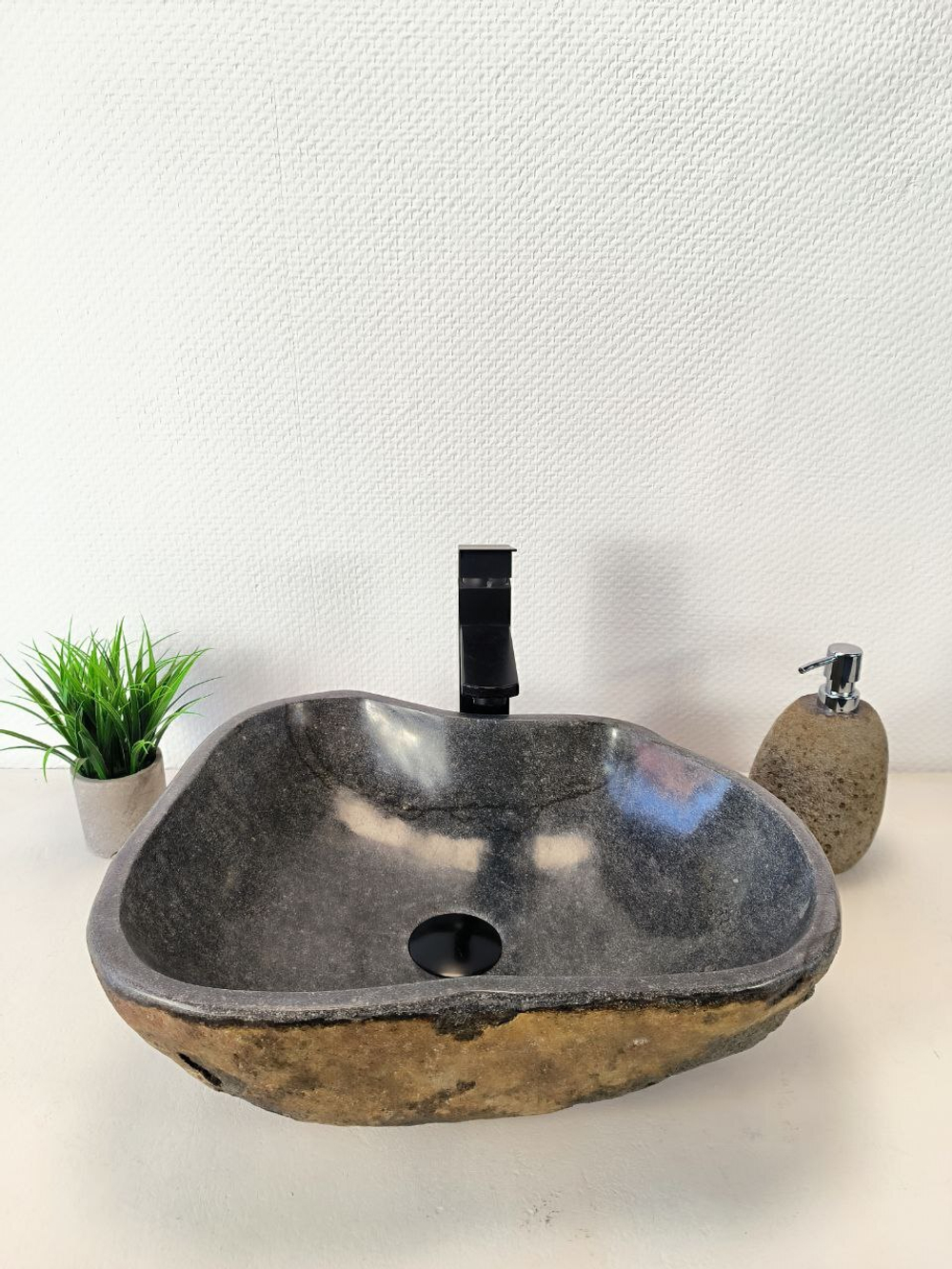 Раковина из речного камня RS-65961 45х37х16 из натурального камня