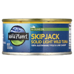 Wild Planet, SkypJack, твердый дикий тунец, в оливковом масле, 80 г (2,82 унции)