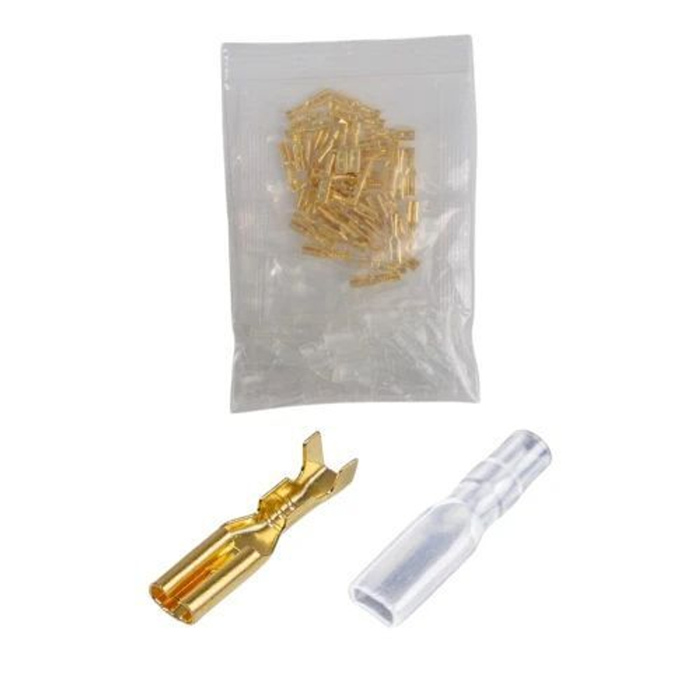 Клемма плоская 2.8мм (F) - 50 шт + Изол. втулки