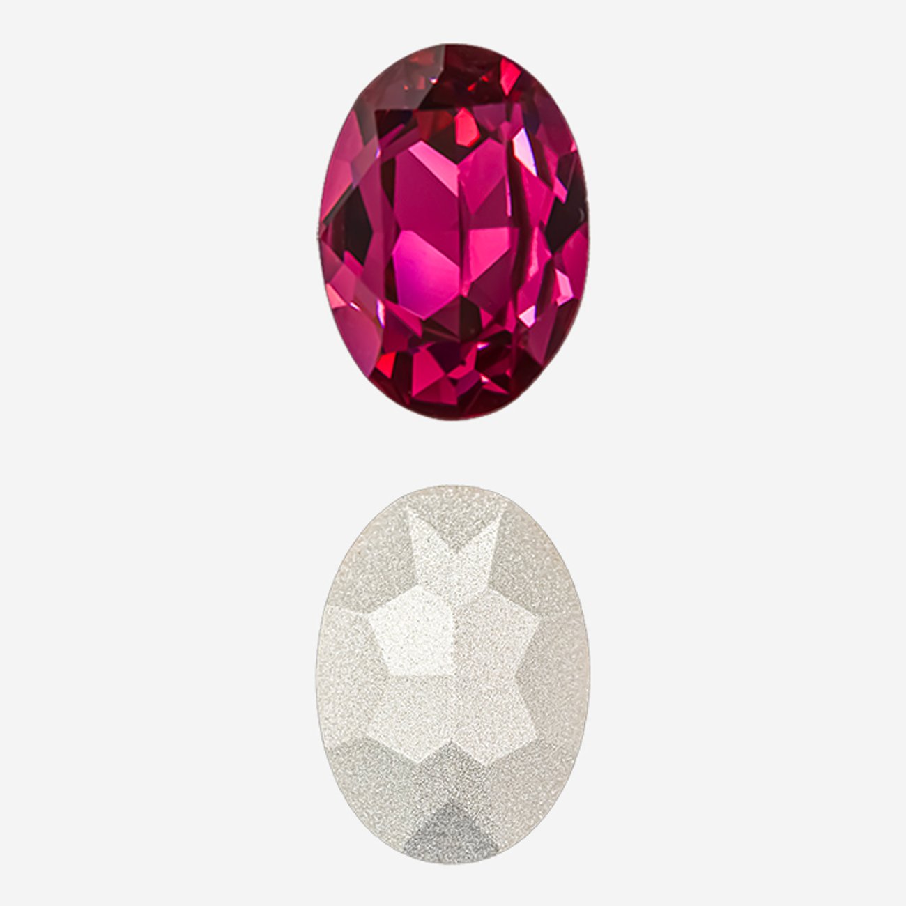 Кристалл Овал (Oval Fancy Stone), оттенок "Фуксия"/"Fuchsia", 18*13мм