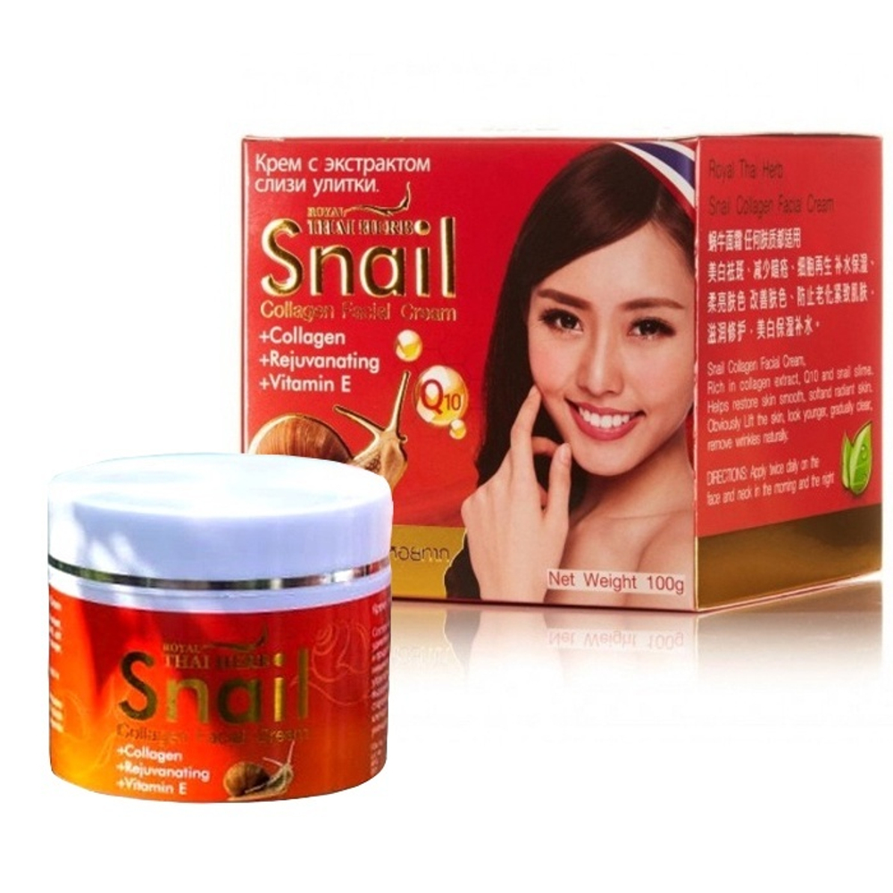 Крем для лица Омолаживающий "Улитка и Коллаген" ROYAL THAI HERB 100 гр