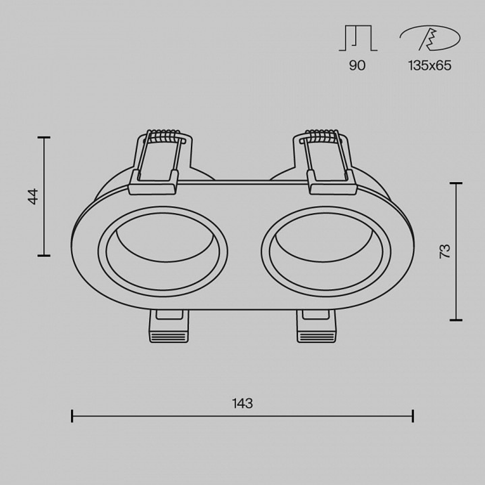 Встраиваемый светильник Maytoni Technical Share DL126-02-GU10-B