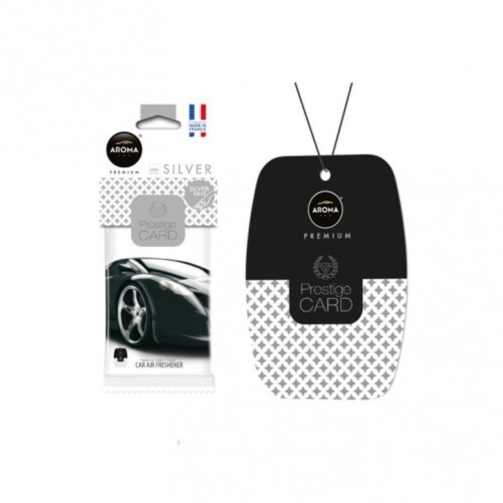 AROMA CAR Ароматизатор картонный PRESTIGE CARD Silver