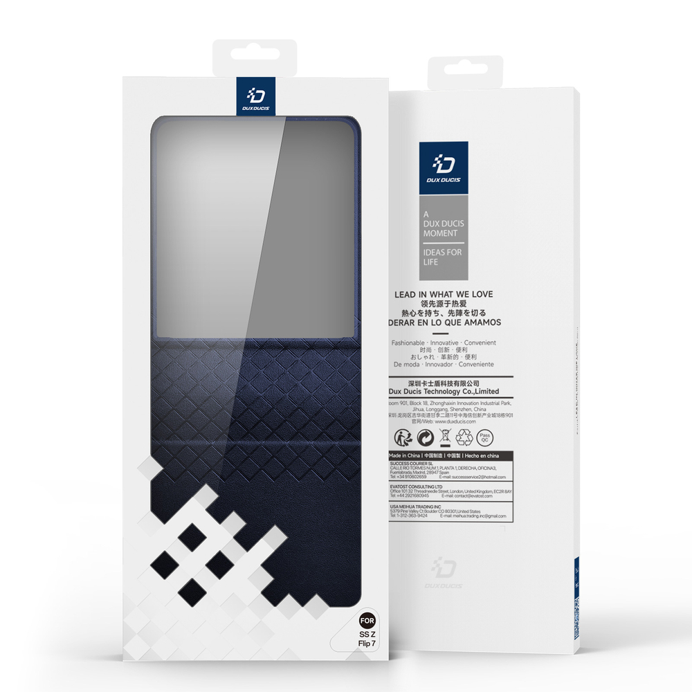 Чехол синего цвета из искусственной кожи от Dux Ducis для Samsung Galaxy Flip 7, серия Bril Series Case