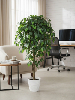 Искусственное дерево Фикус зеленый 130см в горшке