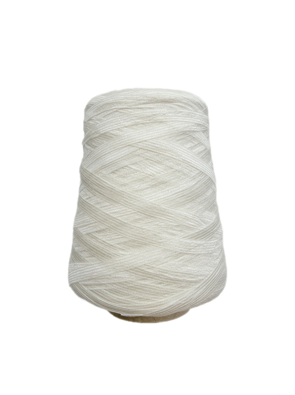 Пряжа на бобине 380г -100% натуральный шелк ленточный (Италия) - белый 100г-280м