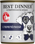 Best Dinner Бест Диннер консервы для собак Super Premium Мясное ассорти перепелка 340 г