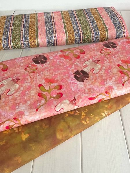 ПТИЦЫ НА РОЗОВОМ ФОНЕ - 100% хлопок 5