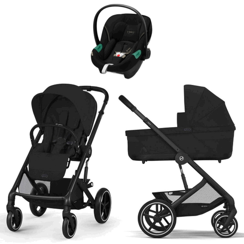 Коляска Cybex Balios S Lux BLK complete Aton S2 Moon Black 3 в 1 Moon Black с дождевиками