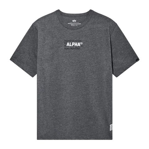 Футболка Alpha Industries Alpha Code Graphic Tee Dark Charcoal Heather (Темно-серый)