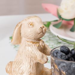 Фруктовница Кролик Эйприл Айвори с чашей из стекла