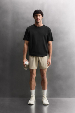 ZARA БАЗОВЫЕ СПОРТИВНЫЕ ШОРТЫ, ПЕСОЧНЫЙ