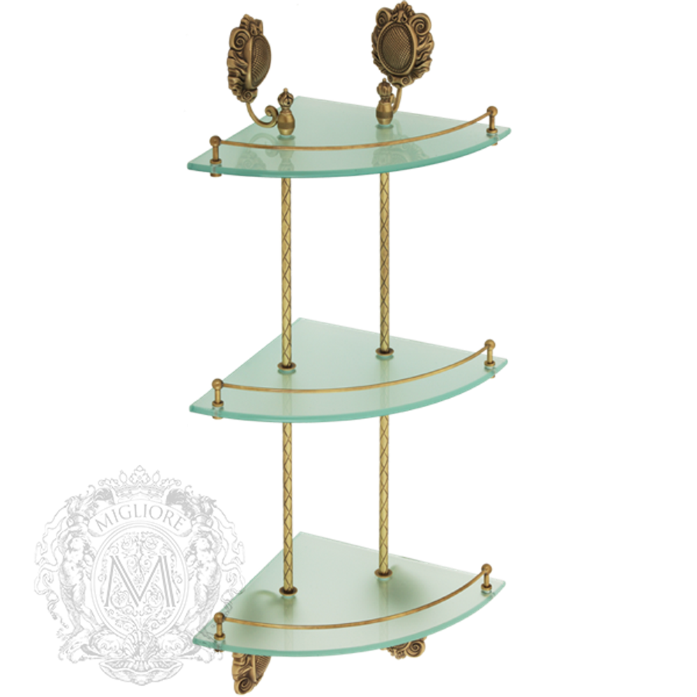 Полка с галереей угловая тройная Migliore Cleopatra ML.CLE-60.763