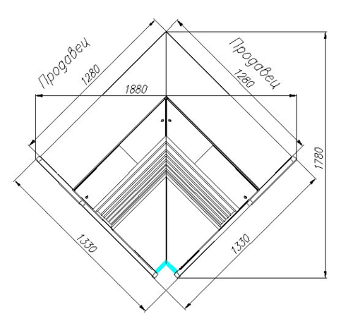 Холодильная витрина CARBOMA ATRIUM G120 VM-6 динамика (внутренний угол 90)