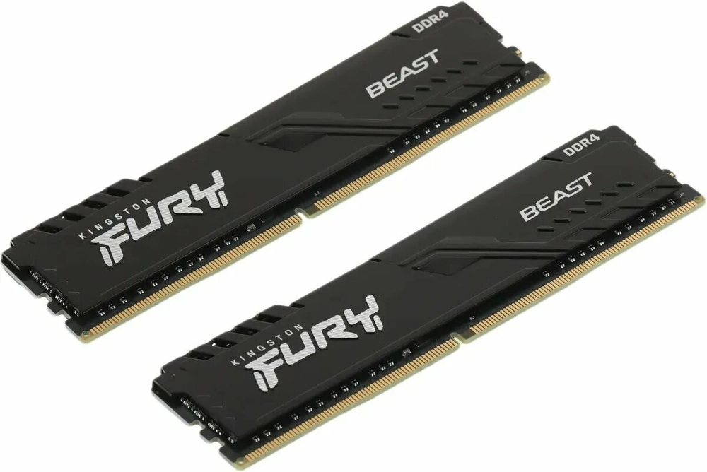 Оперативная память Kingston FURY Beast DDR4‑3600 — 32 ГБ / 64 ГБ / 128 ГБ чёрная RGB‑версия