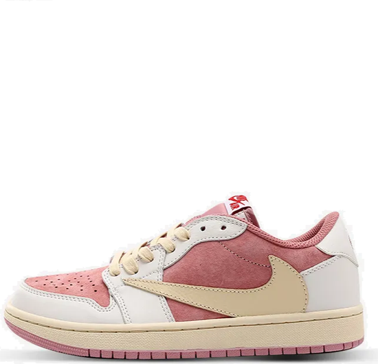 Premium Кроссовки Nike x Travis Scott Air Jordan 1 Low "Shy Pink"