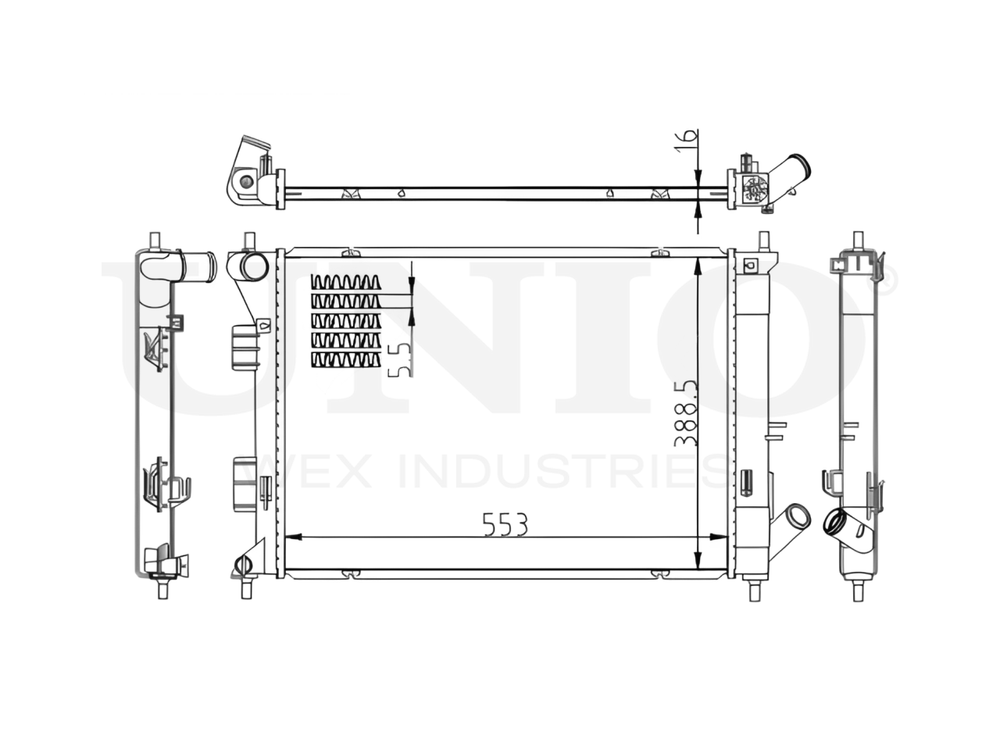 Радиатор охлаждения двигателя UNIO RAD-10058