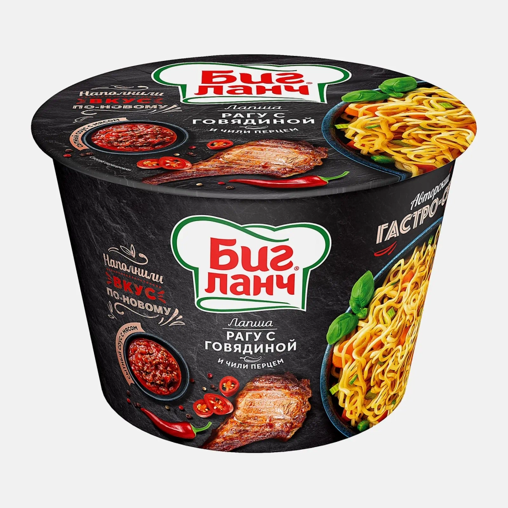 Лапша быстрого приготовления Рагу с говядиной и чили перцем 90г
