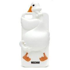 Силиконовый объемный чехол Moschino Luisa the Goose для iРhone 4, 4s (Белый)