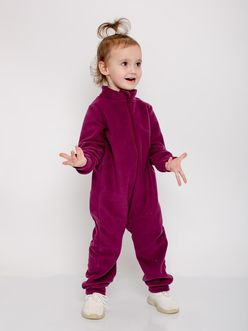 Комбинезон д/девочки флис "Льдинка-8" К-85/8 р.92, Тёмно-бордовый (Ивашка)