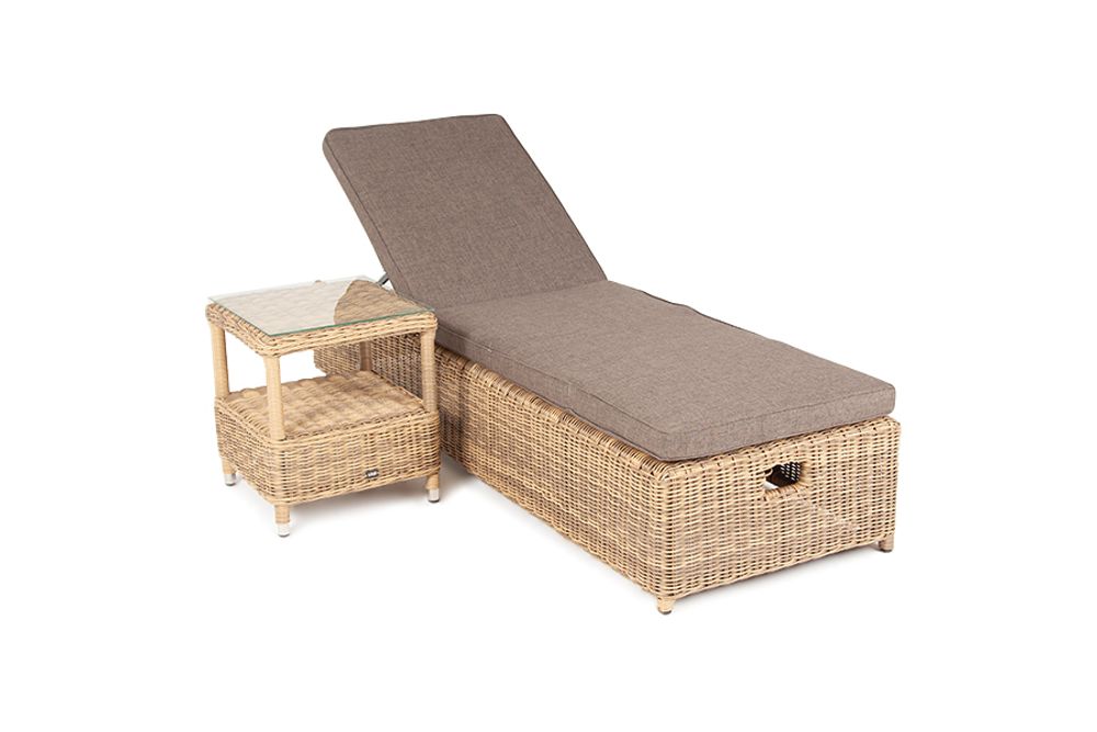 "Рим" комплект шезлонг со столиком, цвет соломенный