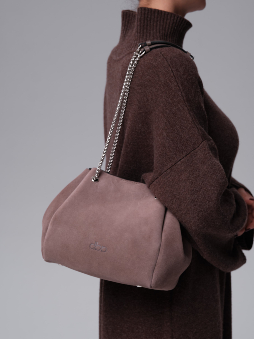 Замшевая сумка DBR 31202 капучино/велюр