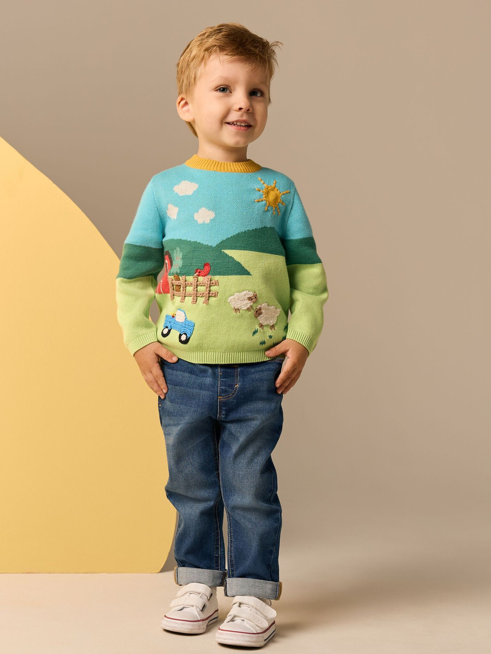 Джемпер для мальчика Next E27-745, Салатовый, Голубой