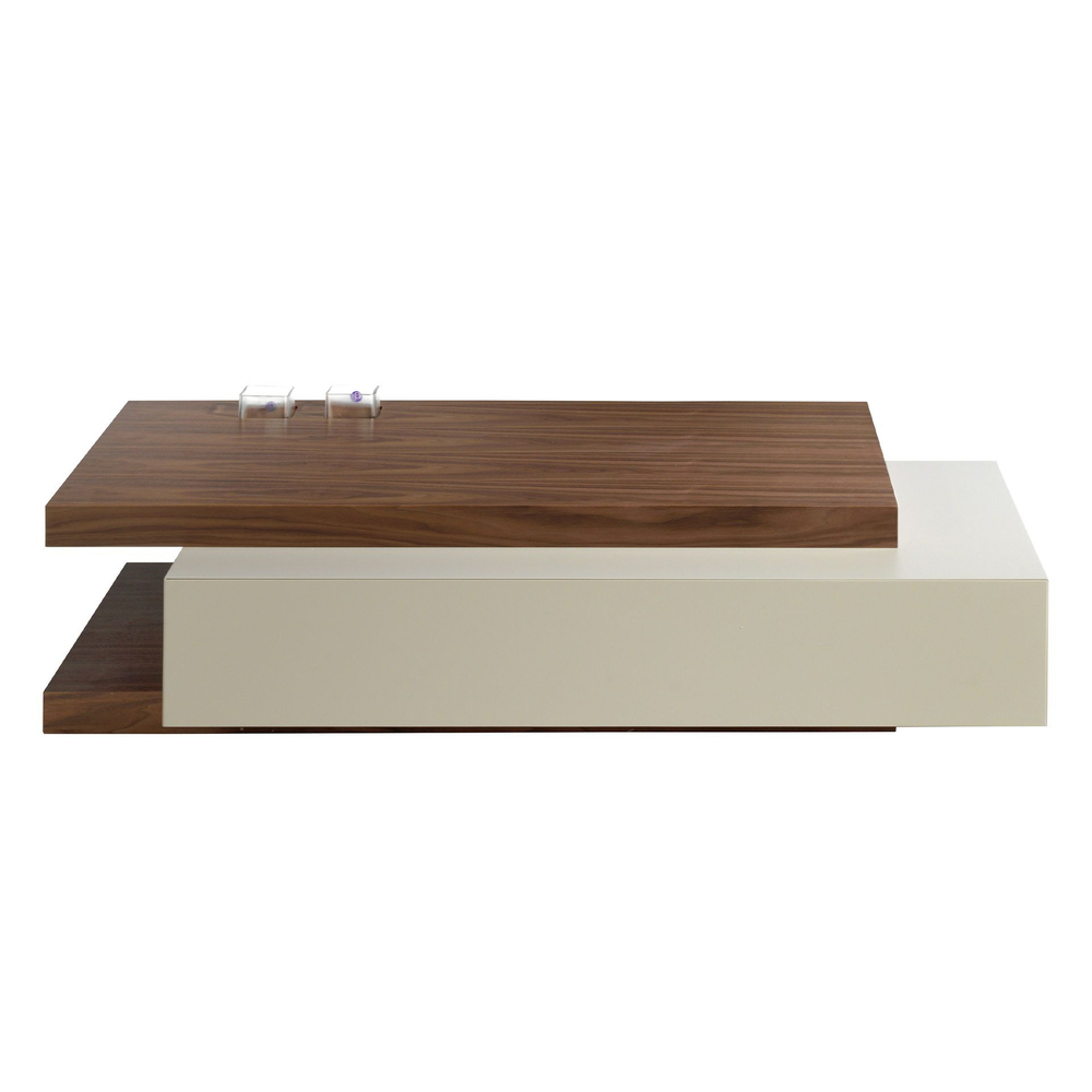 Журнальный столик 2105/HE-CT140 из орехового дерева и дымчатого МДФ