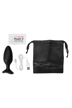 Анальная втулка LOVENSE Hush 2 (M), силикон, черная, 13,5 см, Ø 4,4 см