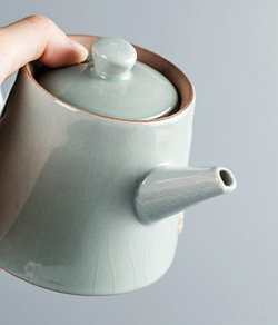 242100.2 Сервиз ГЭЯО "Сакура" зеленый, 1 чайник, 6 пиал , фарфор