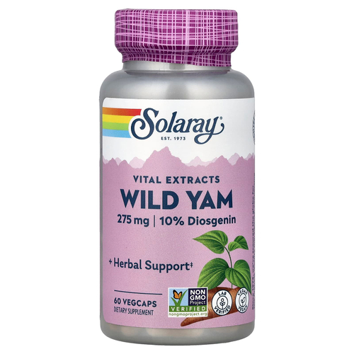 Solaray, Vital Extracts, дикий ямс, 60 растительных капсул