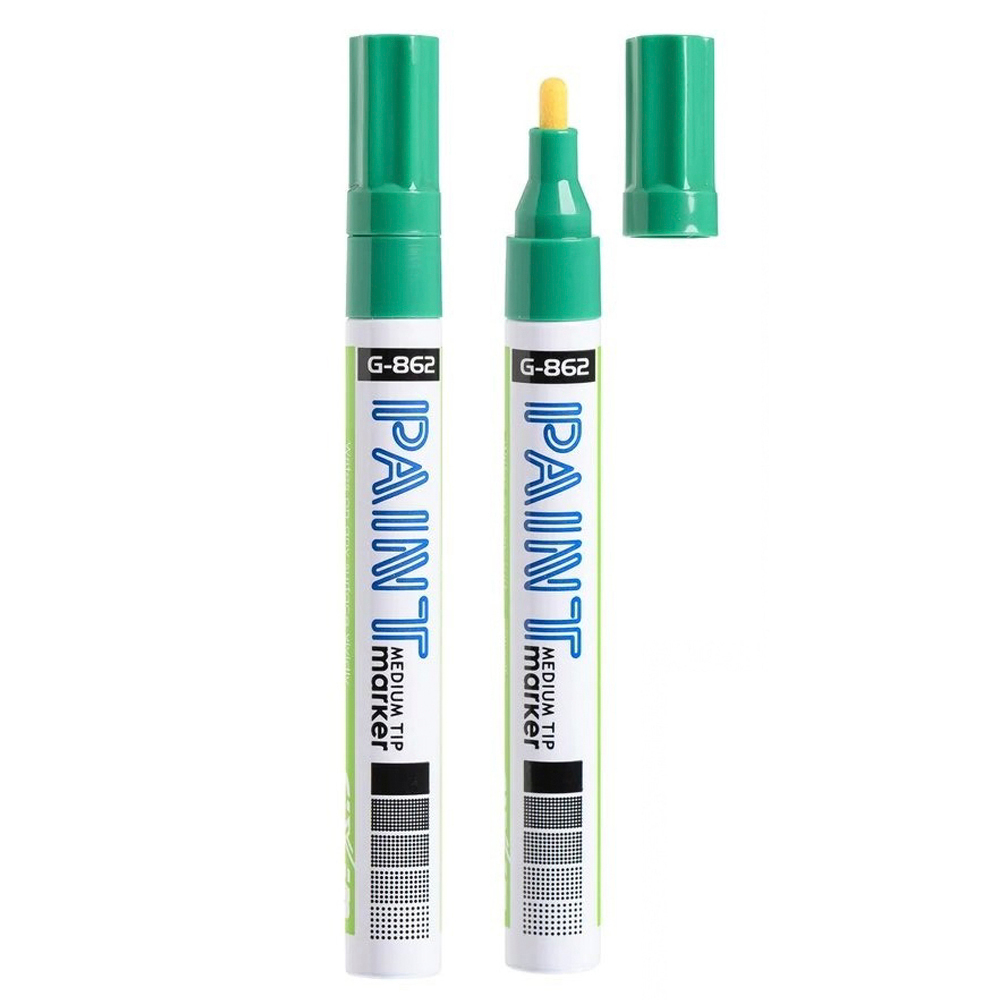 Маркер-краска перманентный Gixin, 14 мм, масляный, 12 шт, зелёный