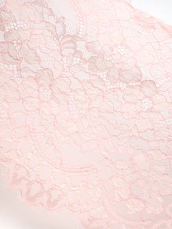 Кружево шантильи персиково-розовое эластичное