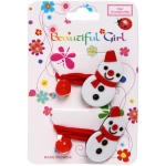 Резинки для волос детские 2шт. «Новогодняя Сказка - Снеговички», цвет красный, d-9см