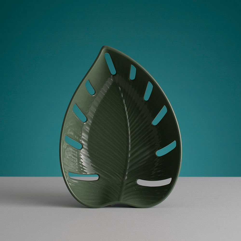 Блюдо для фруктов In The Forest Leaf, 19х6х26 см, зеленое