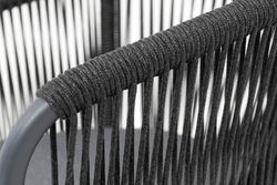 "Романо" стул плетеный из роупа, каркас алюминий темно-серый (RAL7024) муар, роуп темно-серый круглый, ткань темно-серая 027