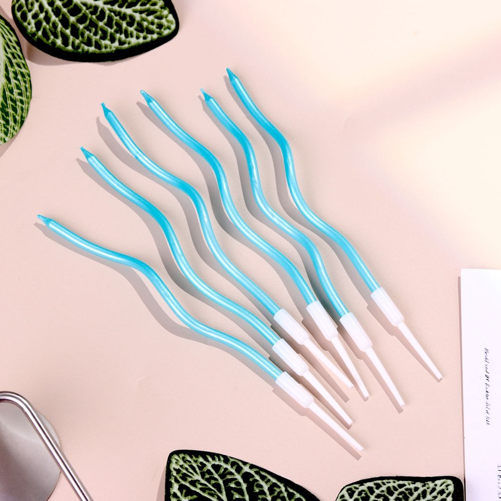 Свечи витые &quot;Серпантин&quot; 6 шт, 12 см, небесно-голубые