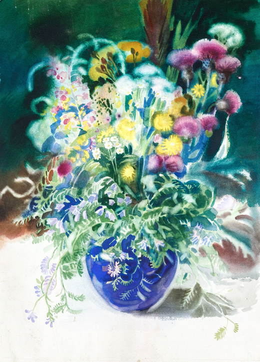 Э.Г. Васильева (род.1955). Букет полевых цветов. 1980-е. Бумага, акварель